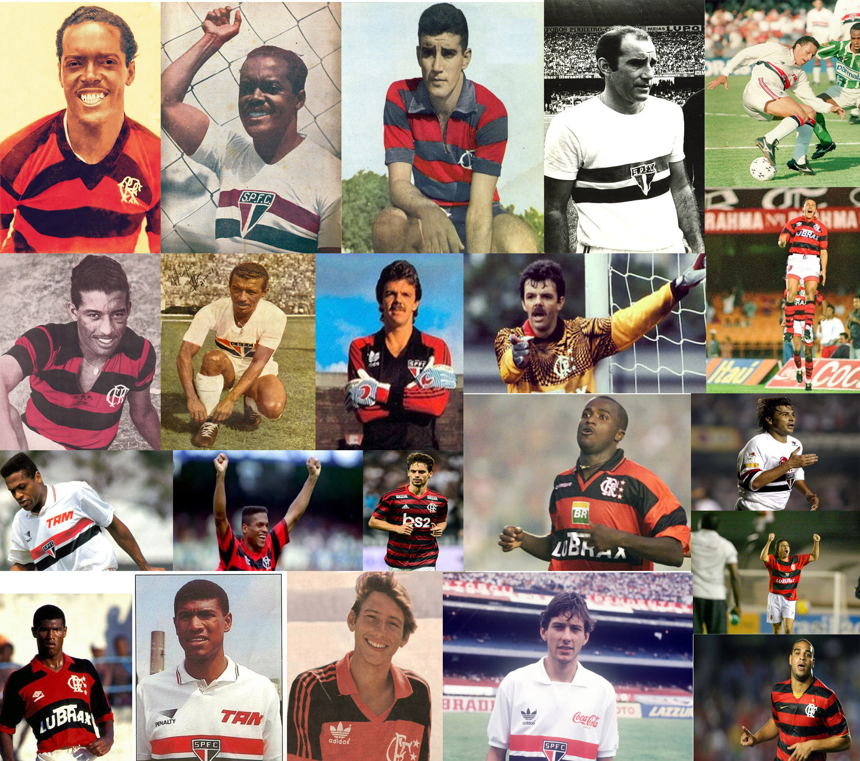 Grandes jogadores em comum na história de Flamengo e São Paulo